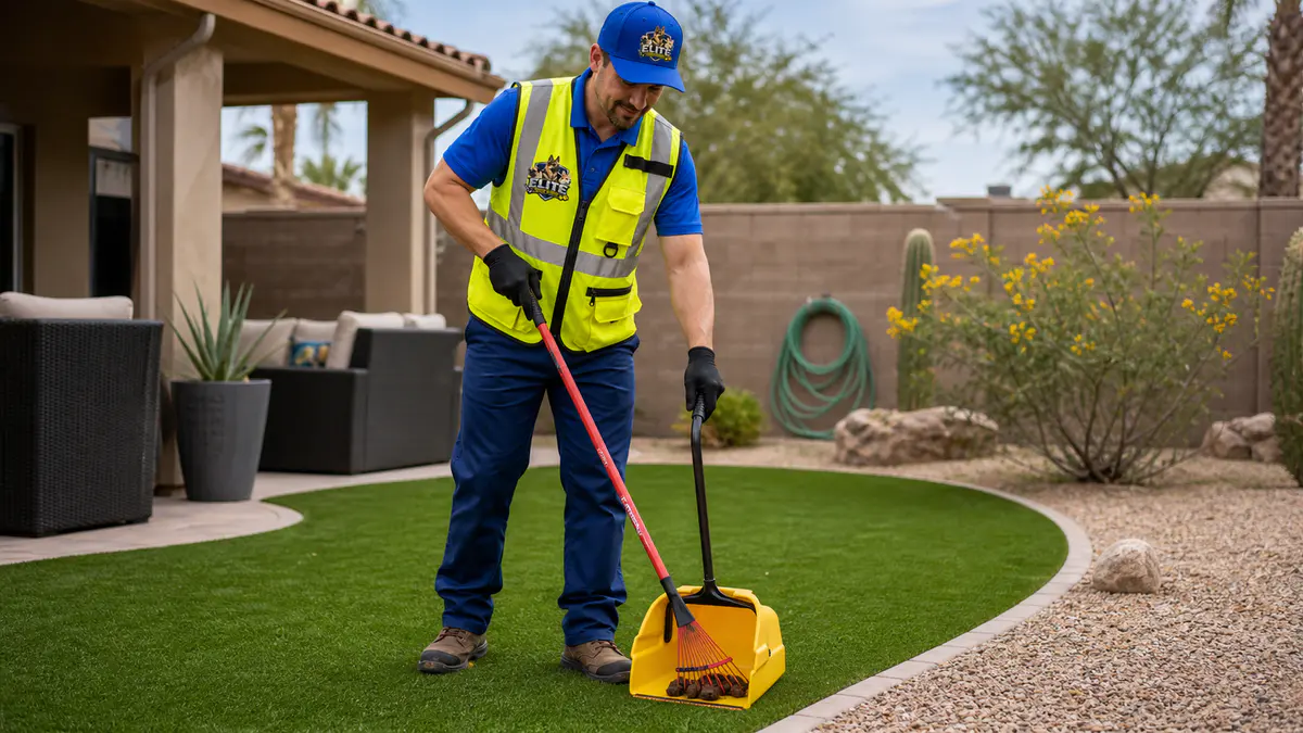 A well-maintained backyard after regular weekly cleanup